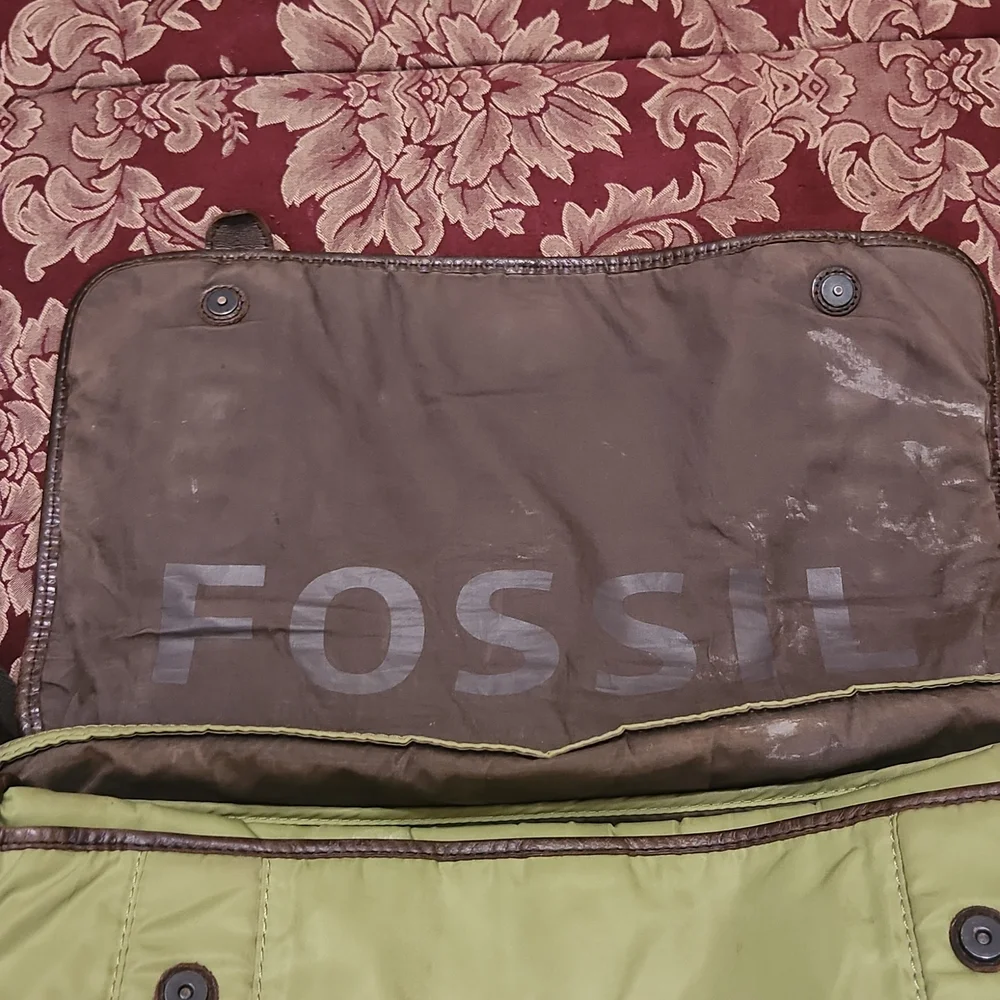 Fossil Leather/Nylon Messenger Bag - Picture 14 of 17